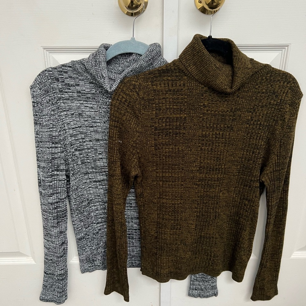 Topshop knit turtleneck in silver and bronze (womens us 10) bundle!!